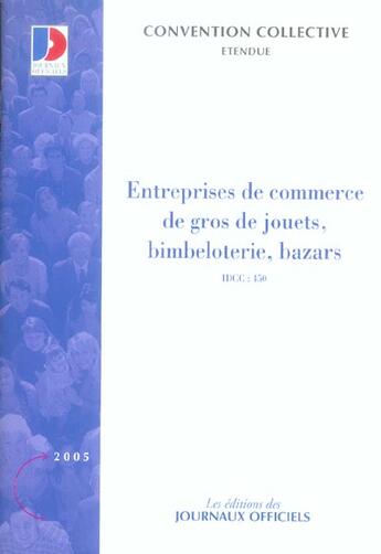 Couverture du livre « Entreprisers de commerce de gros de jouets, bimbeloterie n 3053 » de Djo aux éditions Direction Des Journaux Officiels