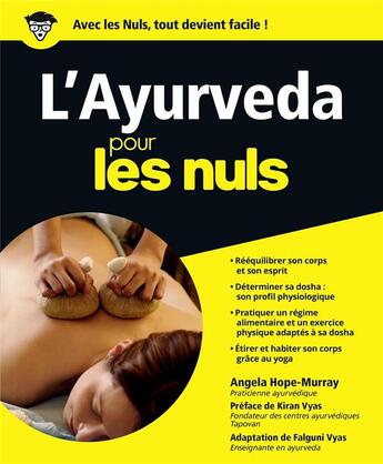 Couverture du livre « L'ayurveda pour les nuls » de Angela Hope-Murray aux éditions First