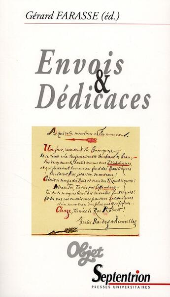 Couverture du livre « Envois et dédicaces » de Gerard Farasse aux éditions Pu Du Septentrion