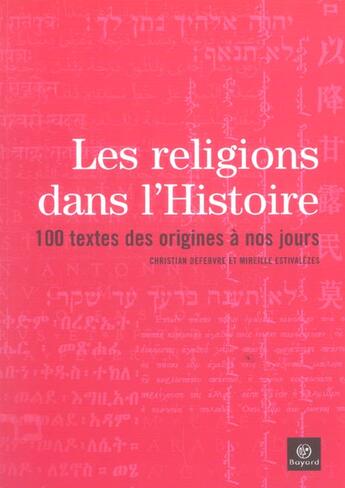 Couverture du livre « Les religions dans l'histoire » de  aux éditions Bayard