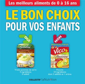 Couverture du livre « Le bon choix pour vos enfants » de Lanutrition.Fr aux éditions Thierry Souccar