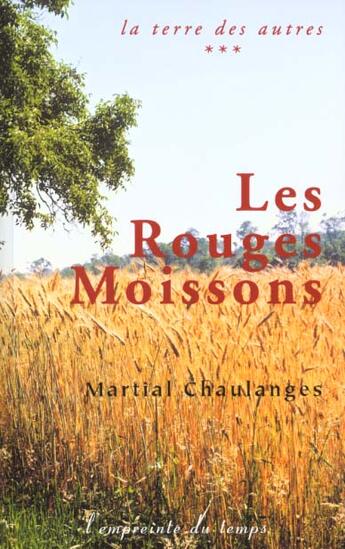 Couverture du livre « Les rouges moissons » de Martial Chaulanges aux éditions Pu De Grenoble