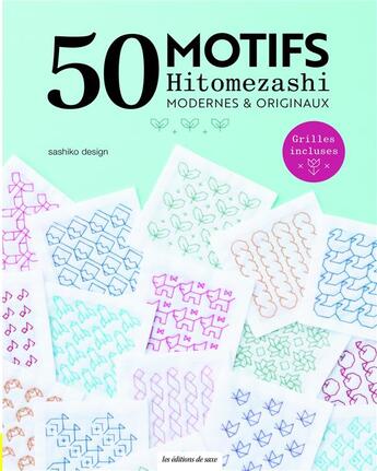 Couverture du livre « 50 motifs hitomezashi : Modernes & originaux » de Sashiko Design aux éditions De Saxe