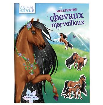 Couverture du livre « Animal style - mes stickers chevaux merveilleux » de Christine Alcouffe aux éditions Play Bac