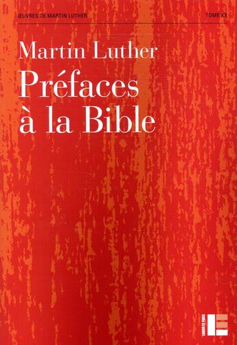 Couverture du livre « Préfaces à la Bible » de Martin Luther aux éditions Labor Et Fides