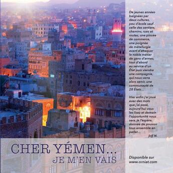 Couverture du livre « Cher Yémen... je m'en vais » de Jeff M. aux éditions Orniat Services