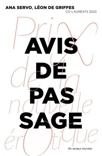 Couverture du livre « Avis de pas sage » de Leon De Griffes et Ana Servo aux éditions Au Diable Vauvert