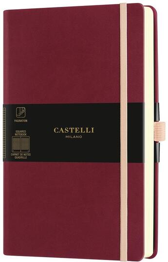 Couverture du livre « Carnet aquarela grand format quadrille cerise noire » de Castelli aux éditions Castelli Milano