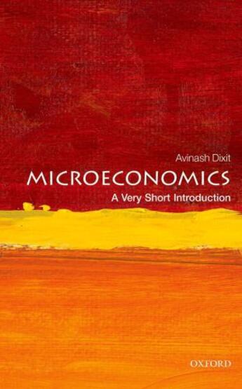 Couverture du livre « Microeconomics: A Very Short Introduction » de Dixit Avinash aux éditions Oup Oxford