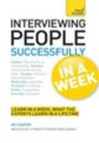 Couverture du livre « Interviewing People Successfully in a Week: Teach Yourself » de Shapiro Mo aux éditions Epagine