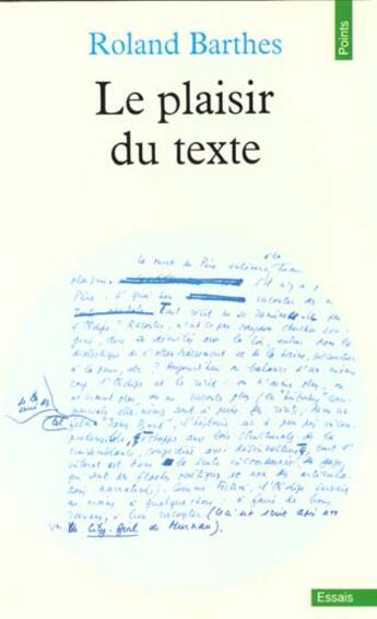 Couverture du livre « Plaisir Du Texte (Le) » de Roland Barthes aux éditions Points