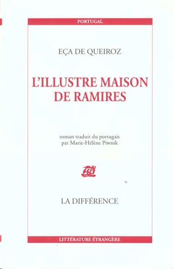 Couverture du livre « L'illustre maison de ramires » de Jose Maria Eca De Queiros aux éditions La Difference