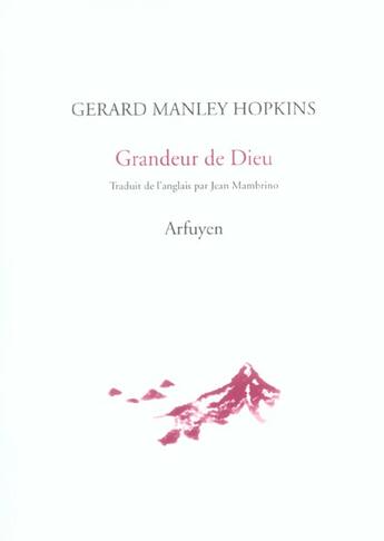 Couverture du livre « Grandeur de dieu » de Hopkins G M aux éditions Arfuyen