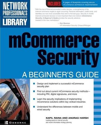 Couverture du livre « Mcommerce security - a beginner's guide » de Raina Kapil aux éditions Mcgraw-hill Education