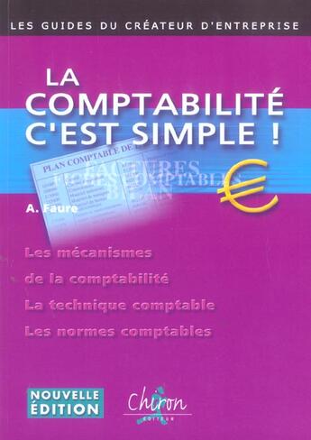 Couverture du livre « La comptabilite, c'est simple ! » de Aleister Faure aux éditions Chiron