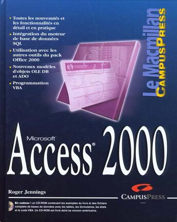 Couverture du livre « Le Macmillan Access 2000 » de Roger Jennings aux éditions Campuspress