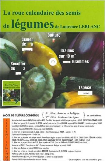 Couverture du livre « La roue calendaire des semis de légumes » de Laurence Leblanc aux éditions Trois Spirales