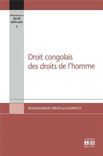 Couverture du livre « Droit congolais des droits de l homme » de  aux éditions Academia