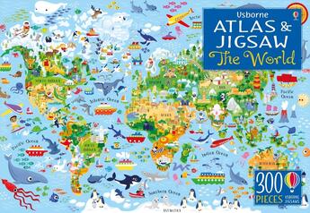 Couverture du livre « Atlas and jigsaw : the world » de Jana Curll aux éditions Usborne