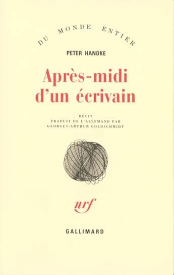 Couverture du livre « Après-midi d'un écrivain » de Peter Handke aux éditions Gallimard