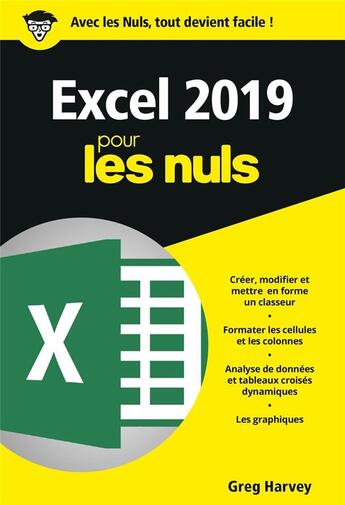 Couverture du livre « Excel 2019 poche pour les nuls » de Greg Harvey et Jean-Pierre Cano aux éditions First Interactive