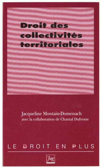 Couverture du livre « Droit des collectivites territoriales » de Domenach J aux éditions Pu De Grenoble