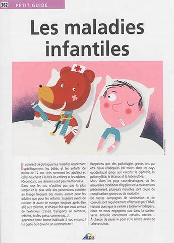 Couverture du livre « Les maladies infantiles » de  aux éditions Aedis