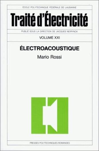 Couverture du livre « Electroacoustique » de Rossi aux éditions Ppur