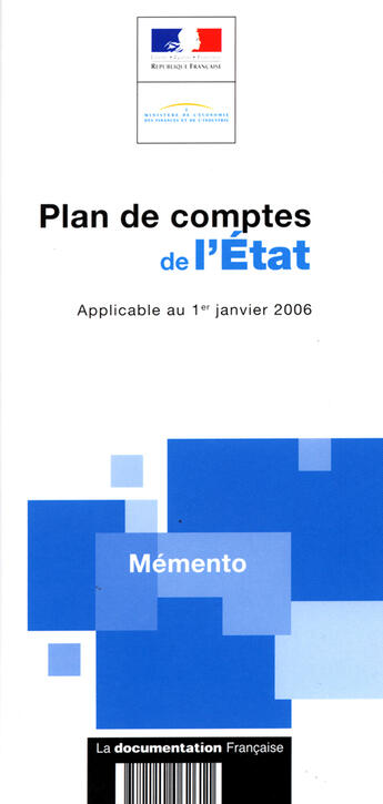 Couverture du livre « Plan de comptes de l'état » de  aux éditions Documentation Francaise