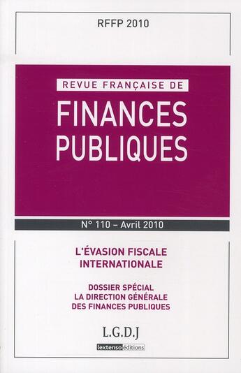 Couverture du livre « L'évasion fiscale internationale » de  aux éditions Lgdj