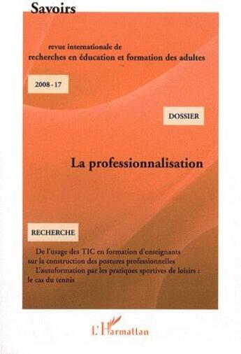 Couverture du livre « La professionnalisation » de  aux éditions Editions L'harmattan