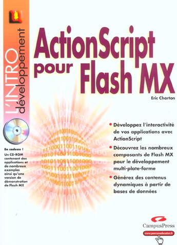 Couverture du livre « Actionscript Pour Flash Mx » de Eric Charton aux éditions Campuspress