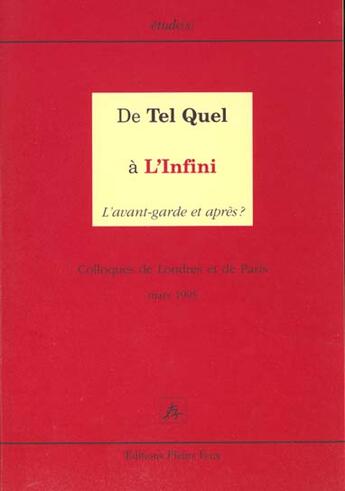 Couverture du livre « De tel quel a l infini » de  aux éditions Pleins Feux