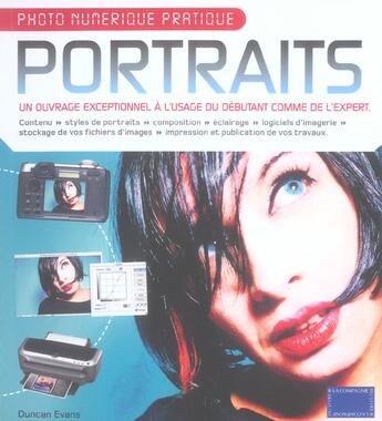 Couverture du livre « Portraits ; photo numérique pratique » de Duncan Evans aux éditions Compagnie Du Livre
