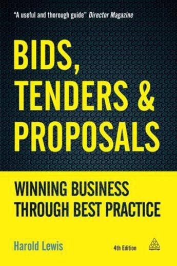 Couverture du livre « Bids Tenders and Proposals » de Lewis Harold aux éditions Kogan Page Digital