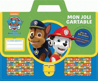 Couverture du livre « La Pat'Patrouille ; mon joli cartable ; plus de 50 stickers, des activités et plein de super coloriages ! » de  aux éditions Hachette Jeunesse