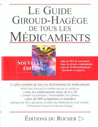 Couverture du livre « Le Guide De Tous Les Medicaments 2001 » de Giroud/Hagege aux éditions Rocher