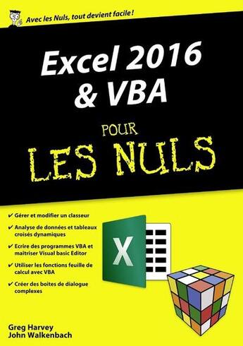 Couverture du livre « Excel 2016 & VBA pour les nuls » de Greg Harvey aux éditions First Interactive