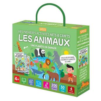 Couverture du livre « Mes premières activités arts & crafts ; les animaux » de Matteo Gaule et Ester Tome et Giulia Meneguzzo aux éditions Sassi