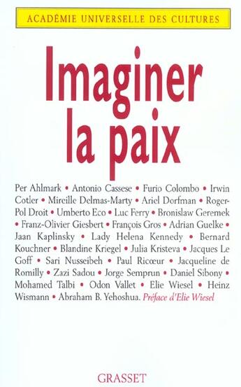 Couverture du livre « Imaginer la paix » de  aux éditions Grasset Et Fasquelle