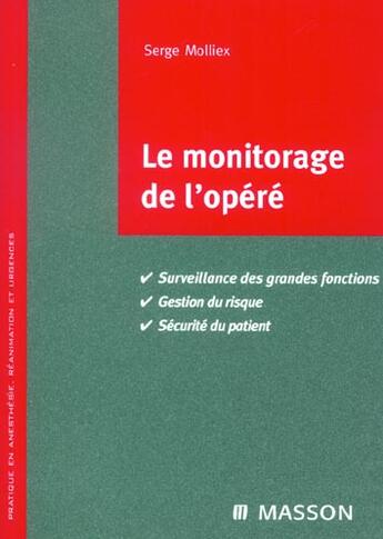 Couverture du livre « Le monitorage de l'opere » de Molliex Serge aux éditions Elsevier-masson