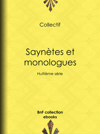 Couverture du livre « Saynètes et monologues » de  aux éditions Epagine