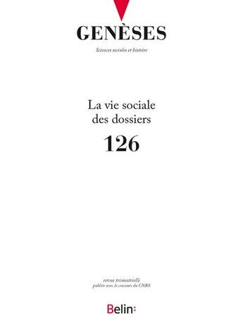 Couverture du livre « Geneses, n.126 (2022-1) » de  aux éditions Belin