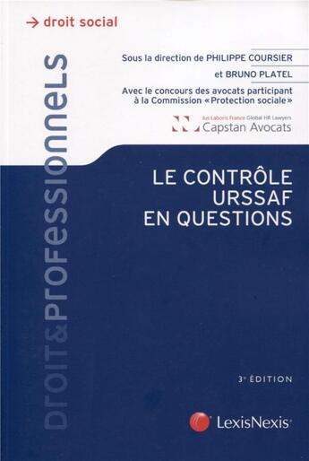 Couverture du livre « Le contrôle Urssaf en questions » de Bruno Platel et Philippe Coursier aux éditions Lexisnexis