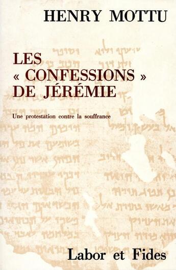 Couverture du livre « Confessions de jeremie mottu » de  aux éditions Labor Et Fides