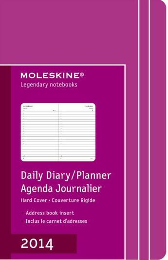 Couverture du livre « Agenda journalier 2014 poche rose couverture rigide » de Moleskine aux éditions Moleskine Papet