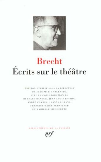 Couverture du livre « Écrits sur le théâtre » de Bertolt Brecht aux éditions Gallimard