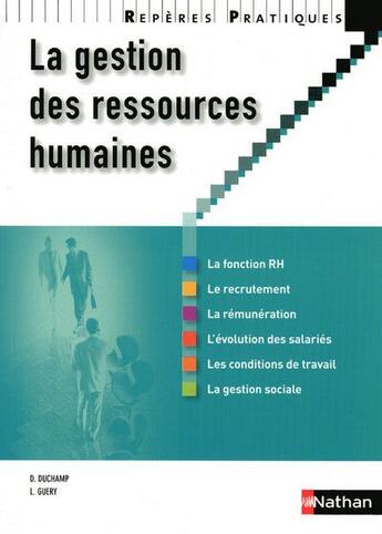 Couverture du livre « La gestion des ressources humaines » de David Duchamp aux éditions Nathan