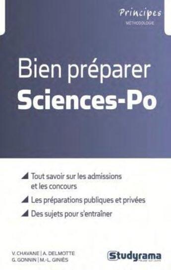 Couverture du livre « Bien préparer sciences-po » de Nicolas Guerrero aux éditions Studyrama