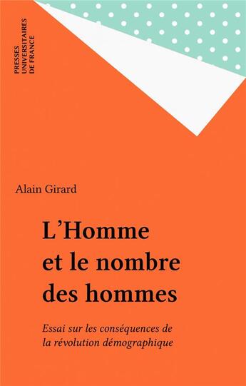 Couverture du livre « L'homme et nombre des hommes » de  aux éditions Puf